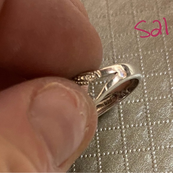 Graziano 925 sterling silver ring with 3 diamonds (#S21) - Picture 3 of 3